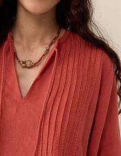 East Liza Pintuck Linen Top, Pink (ROSE), large