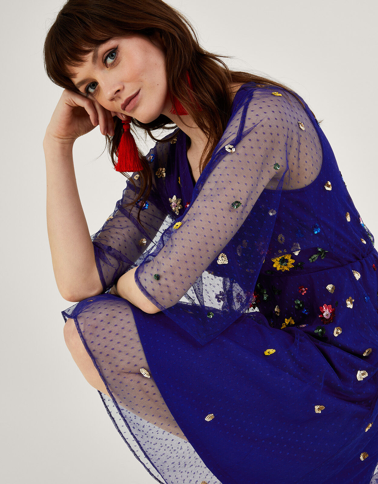 Monsoon blue tatiana on sale embellished maxi dress