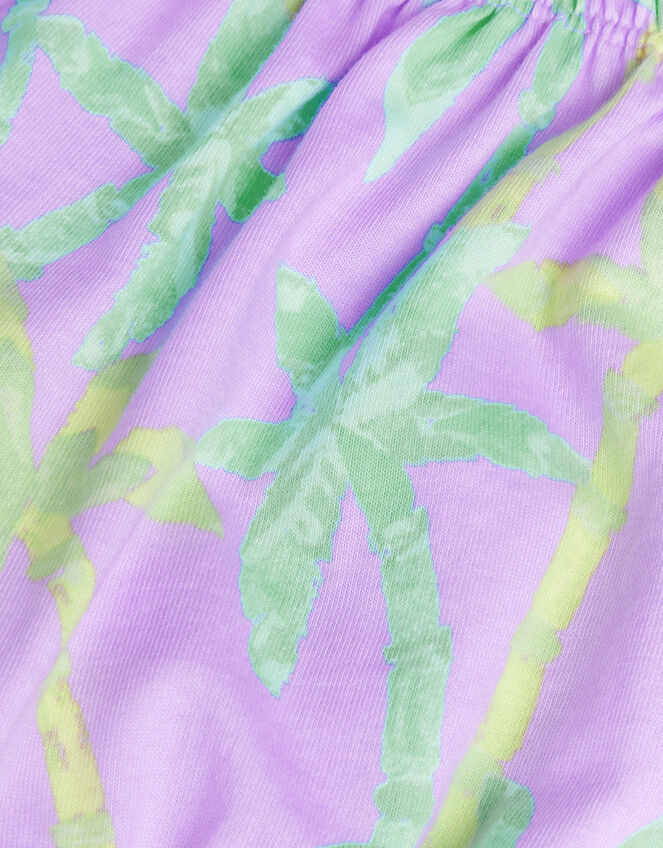 Palm Print Crop Top, Purple (PURPLE), large