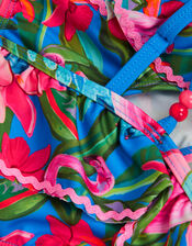 Flamingo Asymmetrical Frill Bikini Set, Blue (BLUE), large
