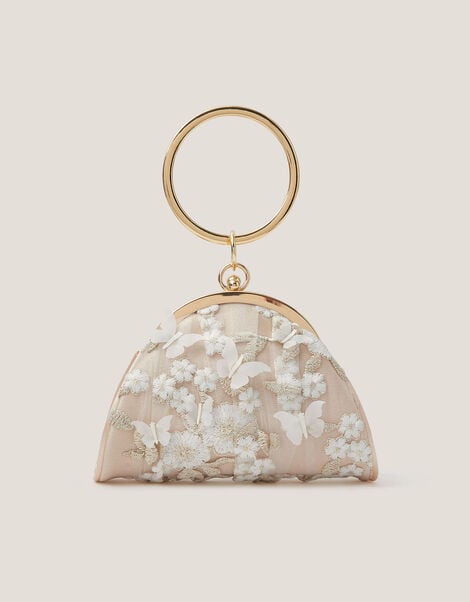 Astrid Floral Embroidered Butterfly Bangle Bag, , large