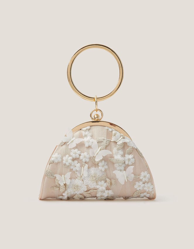Astrid Floral Embroidered Butterfly Bangle Bag, , large
