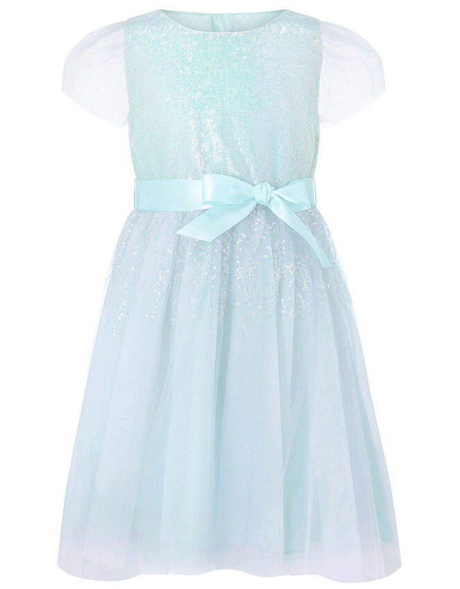 Sequin Shimmer Dress, Blue (PALE BLUE), large