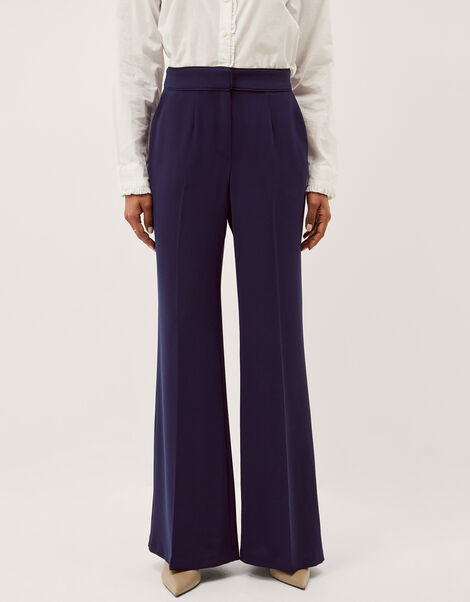 Erin Flared Trousers, Blue (NAVY), large