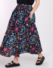 East Preeti Print Skirt, Black (BLACK), large