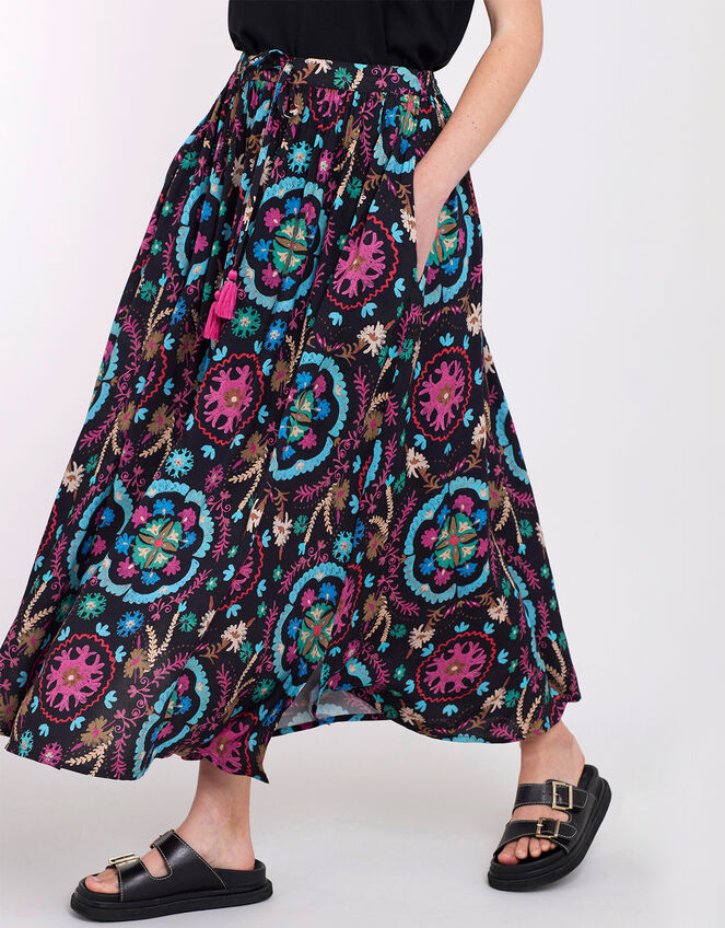 East Preeti Print Skirt, Black (BLACK), large