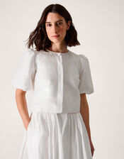 Mia Puff Sleeve Wedding Jacket, Ivory (IVORY), large