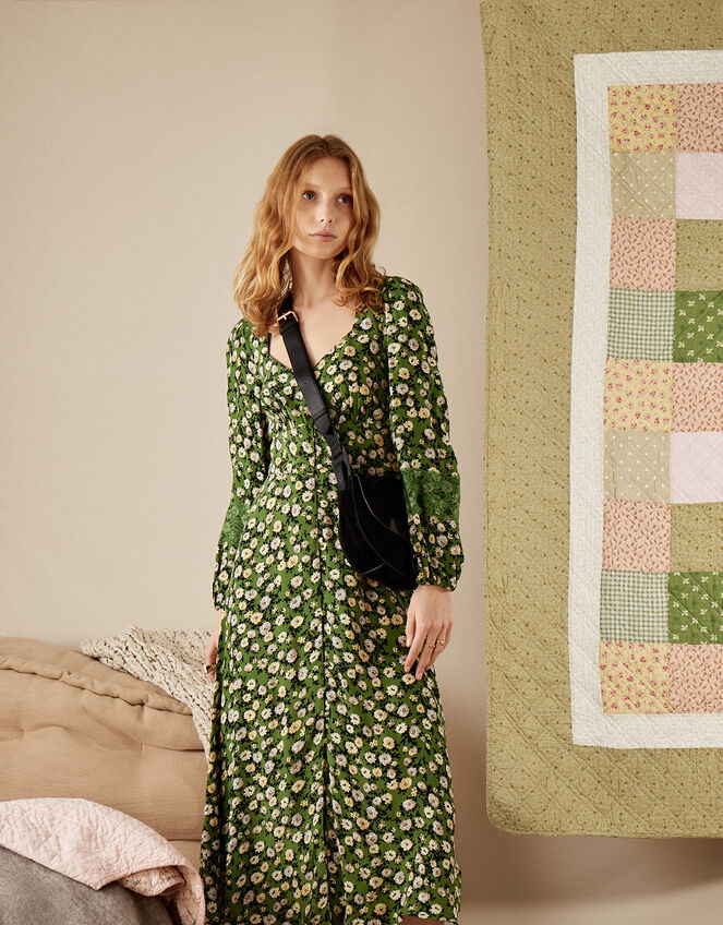 Rosalyn Rose Printed Dress, Green (GREEN), large