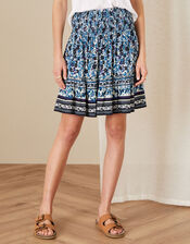 Petronella Ditsy Floral Jersey Skirt, Blue (NAVY), large