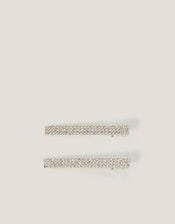 2-Pack Diamanté Metal Hair Slides, , large