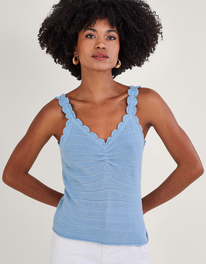 Hand Crochet Cami, Blue (BLUE), large