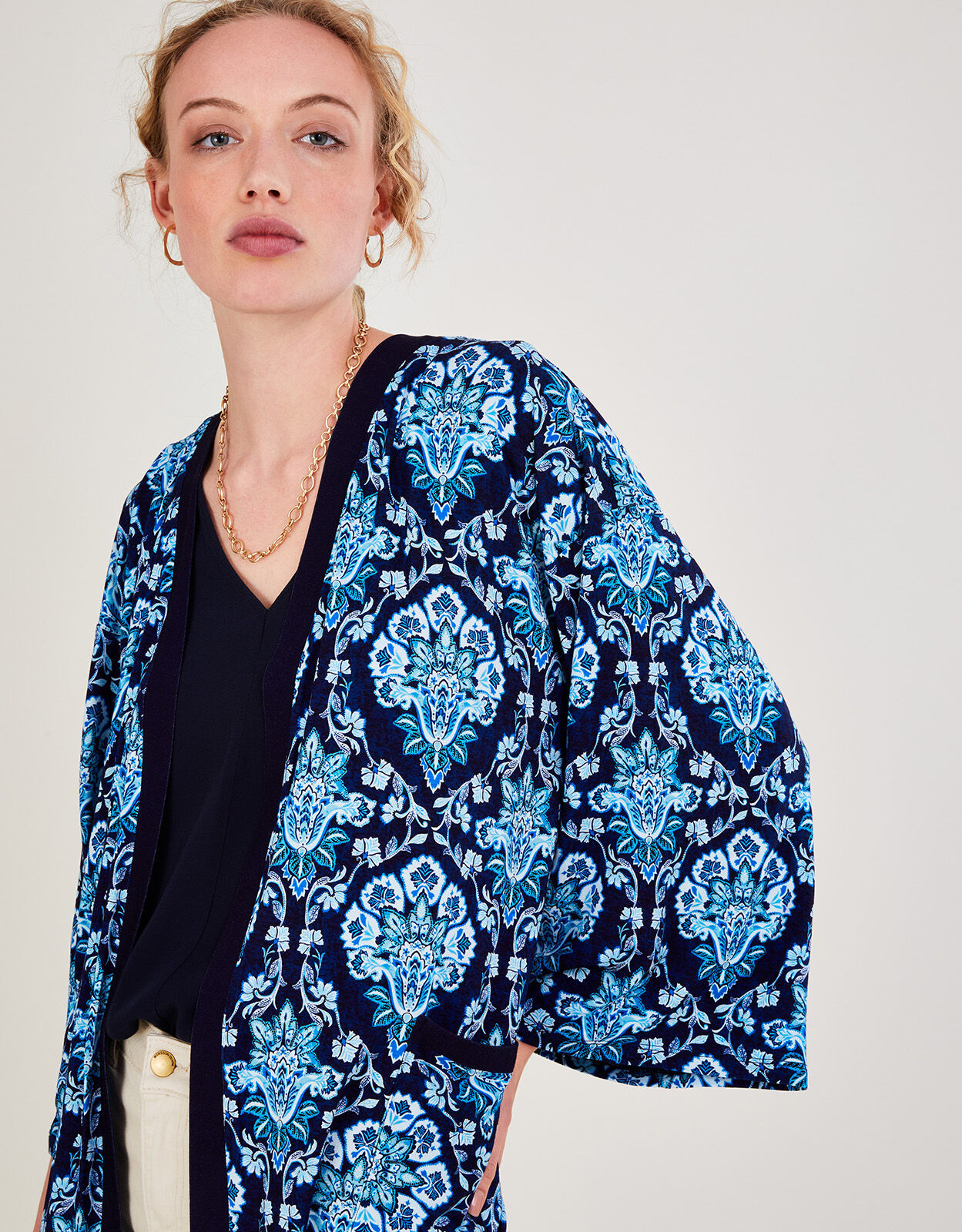 Printed Kimono Blue