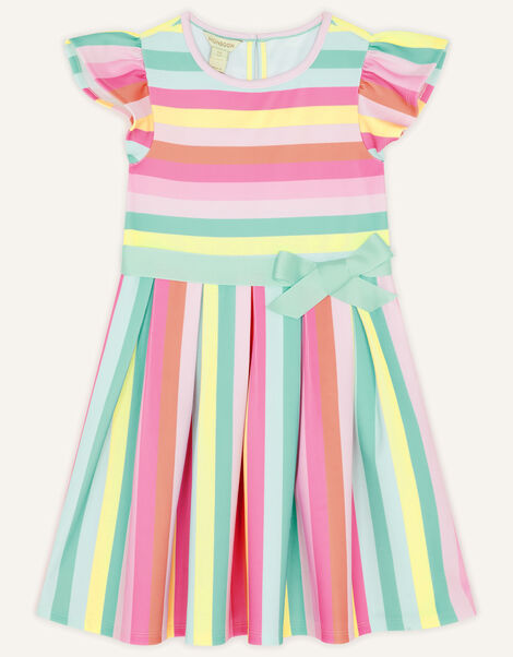 Ponte Bright Stripe Dress Multi, Multi (MULTI), large