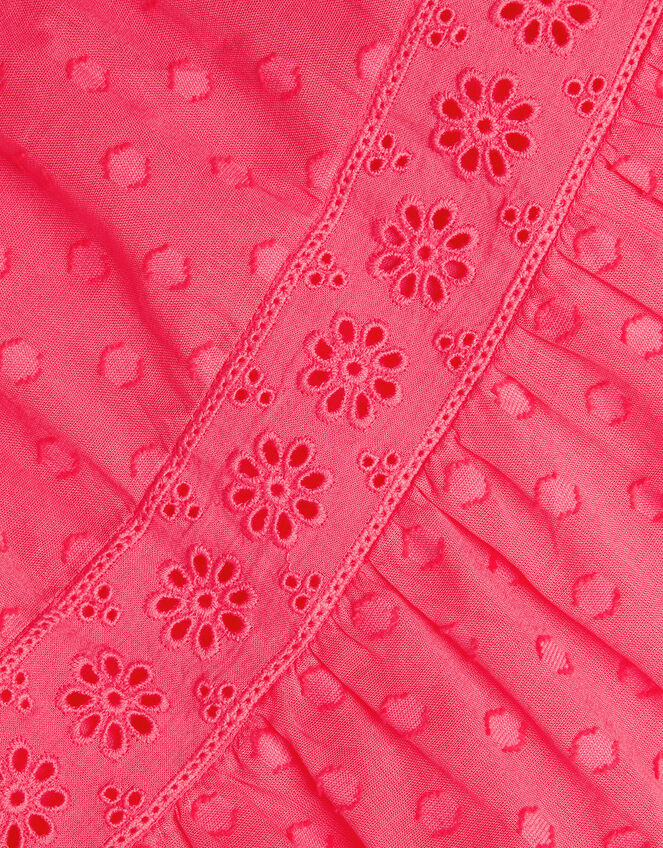 One-Shoulder Broderie Dress, Pink (PINK), large
