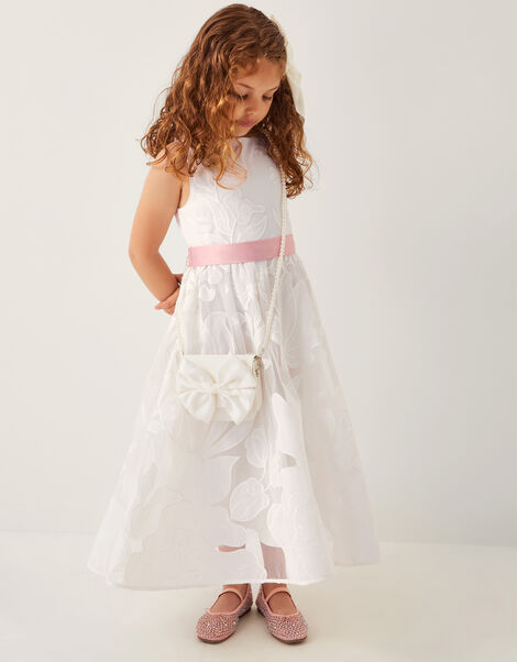 Floral Embroidered Maxi Party Dress, Ivory (IVORY), large