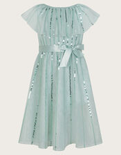 Ulla Sequin Dress, Blue (TURQUOISE), large