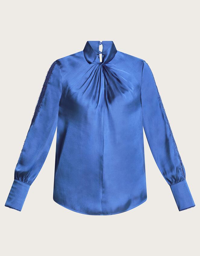 Pelia Twist Blouse, Blue (BLUE), large