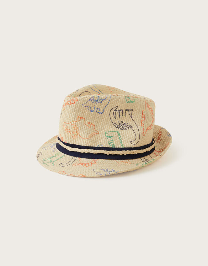 Dinosaur Print Trilby, Natural (NATURAL), large