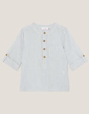 Stripe Cotton Shirt, Ivory (IVORY), large