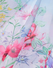 Botanical Organza Printed Dress, Blue (BLUE), large