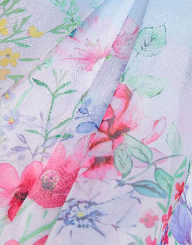 Botanical Organza Printed Dress, Blue (BLUE), large