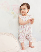 Baby Flamingo Print Romper, Ivory (IVORY), large