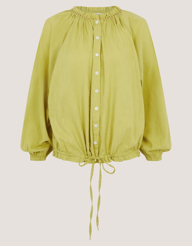 Amber Bubble Hem Blouse, Green (GREEN), large