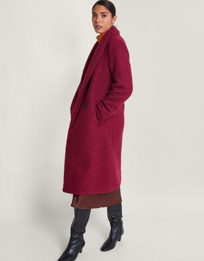 Bobbie Boucle Coat, Red (BERRY), large