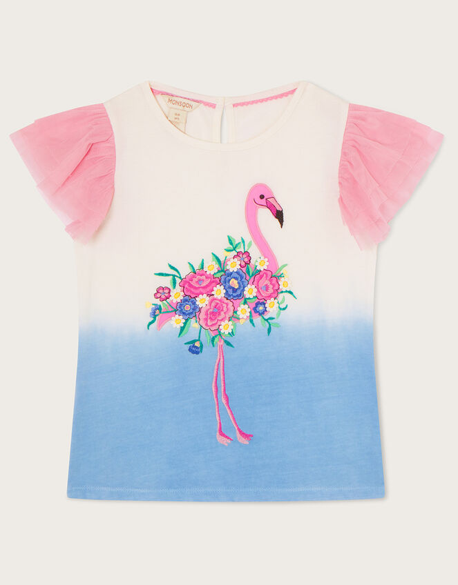 Flamingo Ombre T-Shirt , Blue (BLUE), large