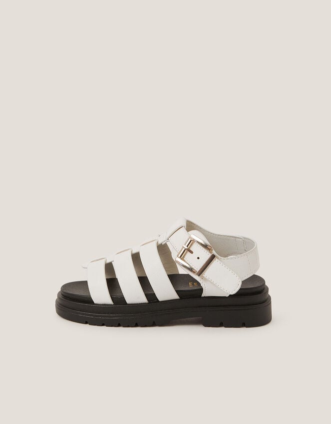 Chunky Platform Sandals, White (WHITE), large