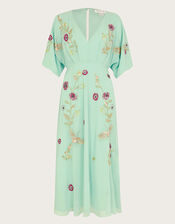 Rosalie Hand-Embellished Dress, Green (GREEN), large
