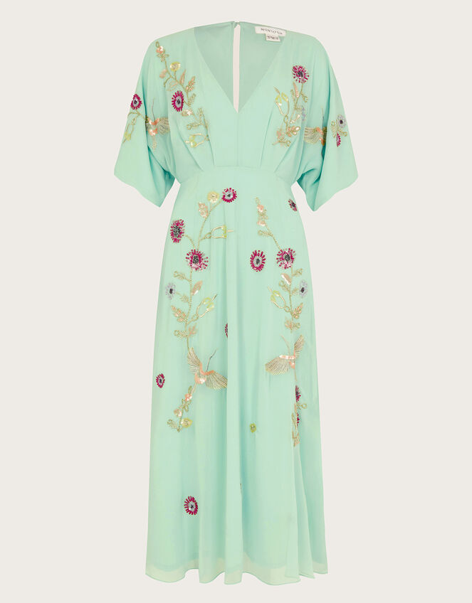Rosalie Hand-Embellished Dress, Green (GREEN), large