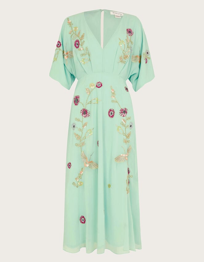 Rosalie Hand-Embellished Dress, Green (GREEN), large