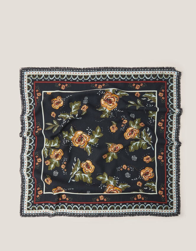 Rosalie Square Floral Print Scarf, , large
