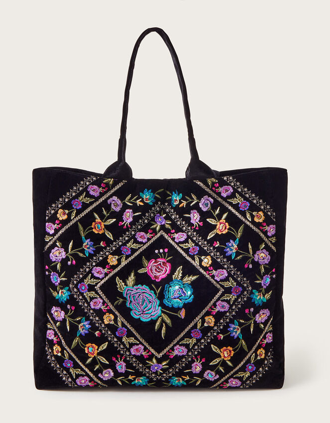 Folk Embroidered Tote Bag, , large