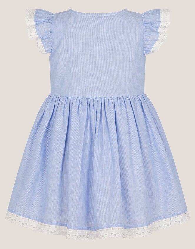 Baby Seashell Embroidered Dress, Blue (BLUE), large