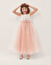 Cynthia Corded Lace Party Dress, Pink (PINK), large