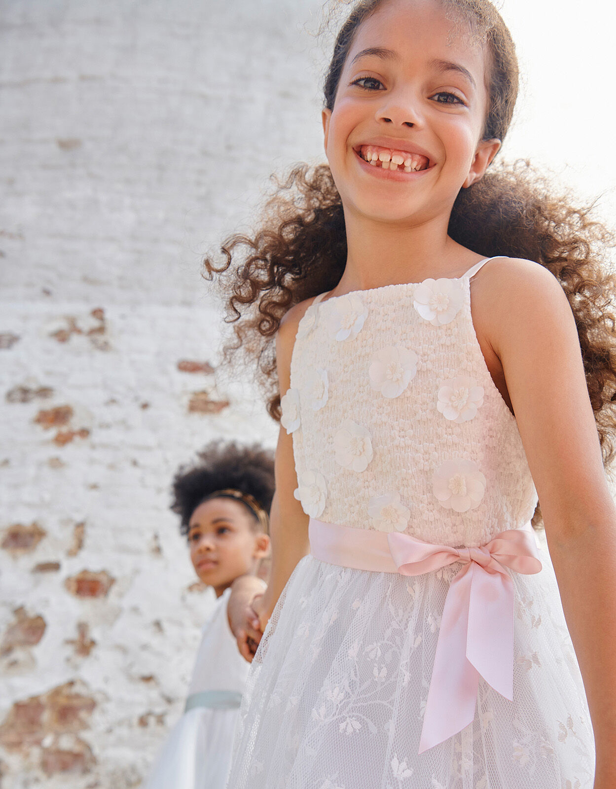 3D Flower Lace Maxi Dress Ivory Girls Dresses Monsoon ROI