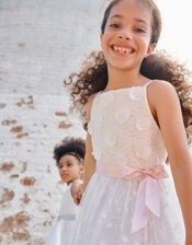3D Flower Lace Maxi Dress, Ivory (IVORY), large