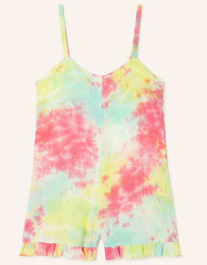 Tie Dye Culotte Button Through Playsuit , Pink (PINK), large