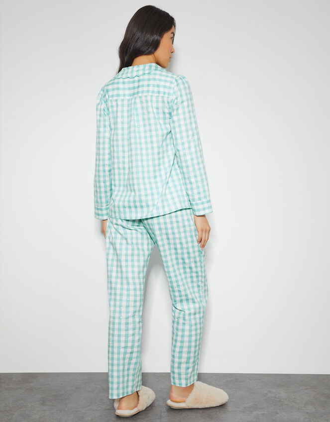 Clementine Gingham Pyjama Set, Teal (TEAL), large