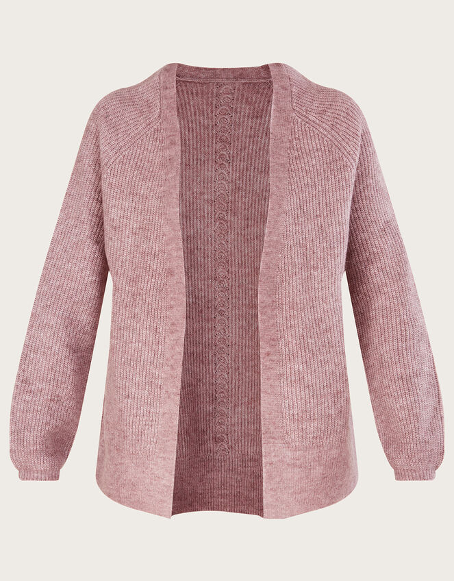 Super-Soft Ribbed Knit Cardigan, Nude (NUDE), large