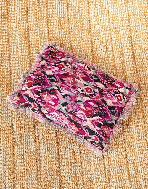 Ikat Printed Cushion in Sustainable Cotton, , large