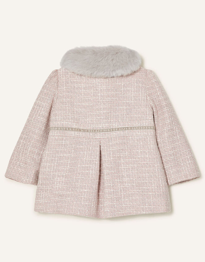 Baby Tweed Bow Coat, Grey (GREY), large