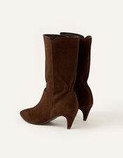 Mid-Calf Suede Boots, Brown (CHOCOLATE), large