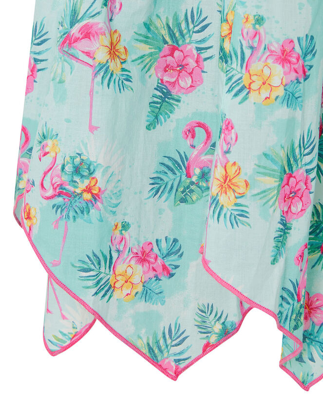 Flamingo Dress in Organic Cotton, Blue (AQUA), large