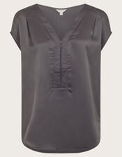 Wilde Sleeveless Satin Top, Gray (GREY), large