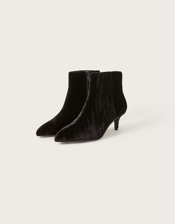 Velvet Ankle Boots, Black (BLACK), large