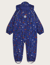 London Print Puddlesuit, Blue (BLUE), large