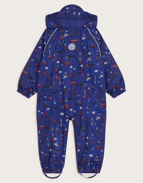 London Print Puddlesuit, Blue (BLUE), large